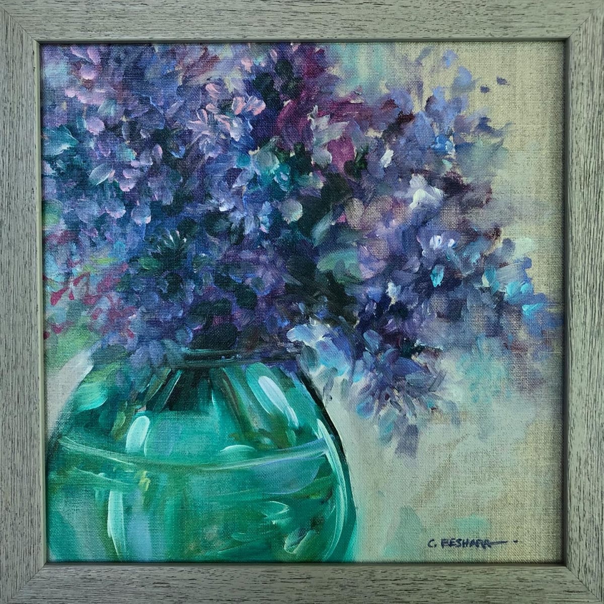Lilacs with Green Vase (cool) 