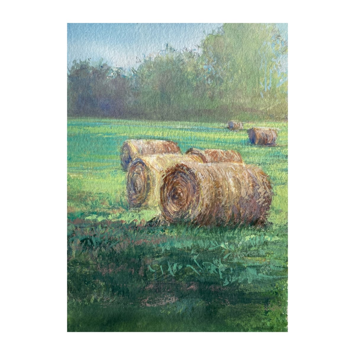 Summer Bales, gouache by Crystal Beshara 