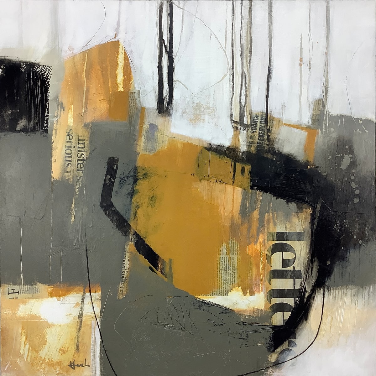 Clearing by Mari French  Image: Clearing
70x70x3cm, acrylic/collage on canvas.