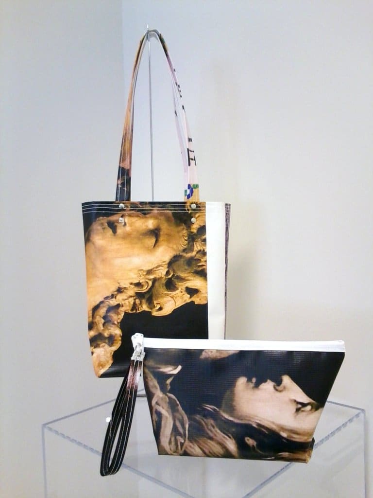 Recycled Exhibit Banner Tote and Clutch 2 by Jennifer Collins-Mancour 