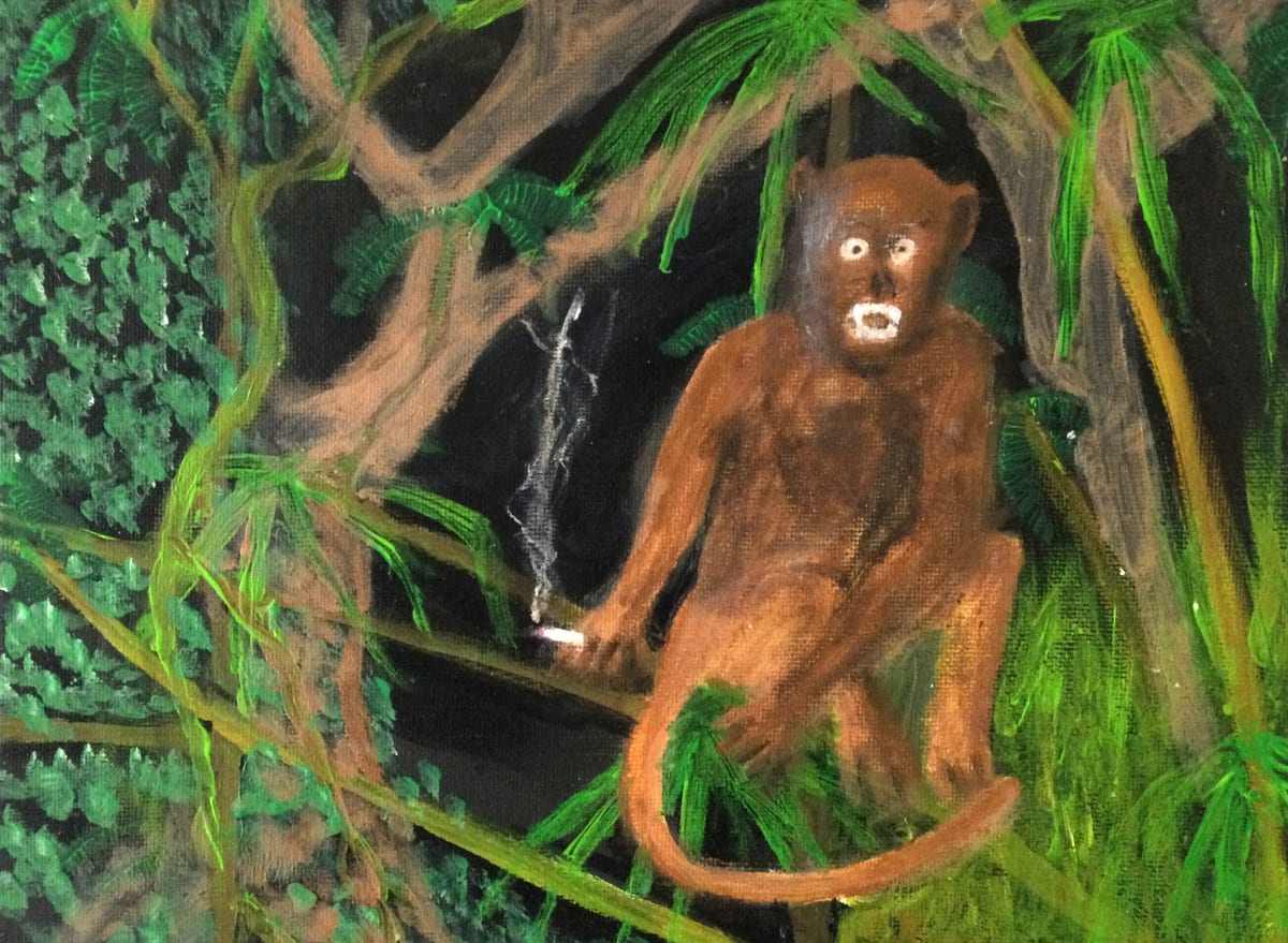 Smoking Monkey from the exhibition Space Monkey - Outbreak