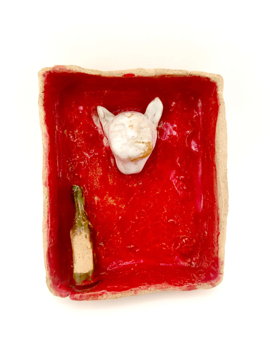Wine Cat Small Dish by Space Monkey, Image 1.