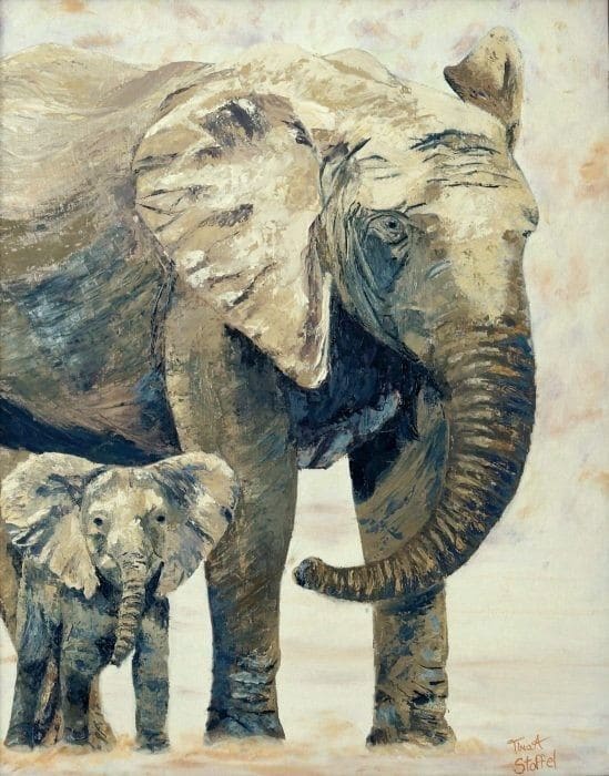 A Mothers Love  Image: A Mothers Love Elephant Painting