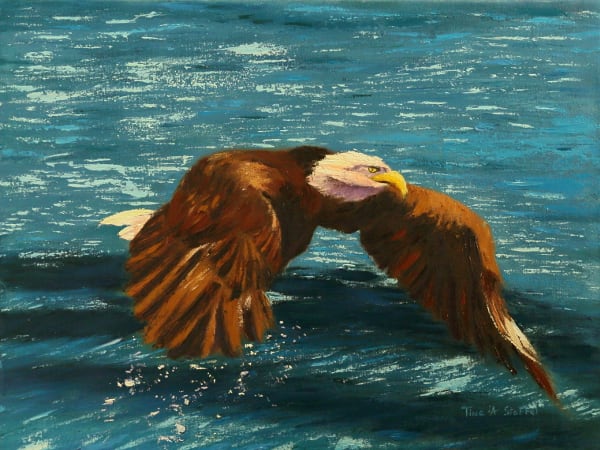 Soaring Water Eagle  Image: Soaring Water Eagle Oil Painting