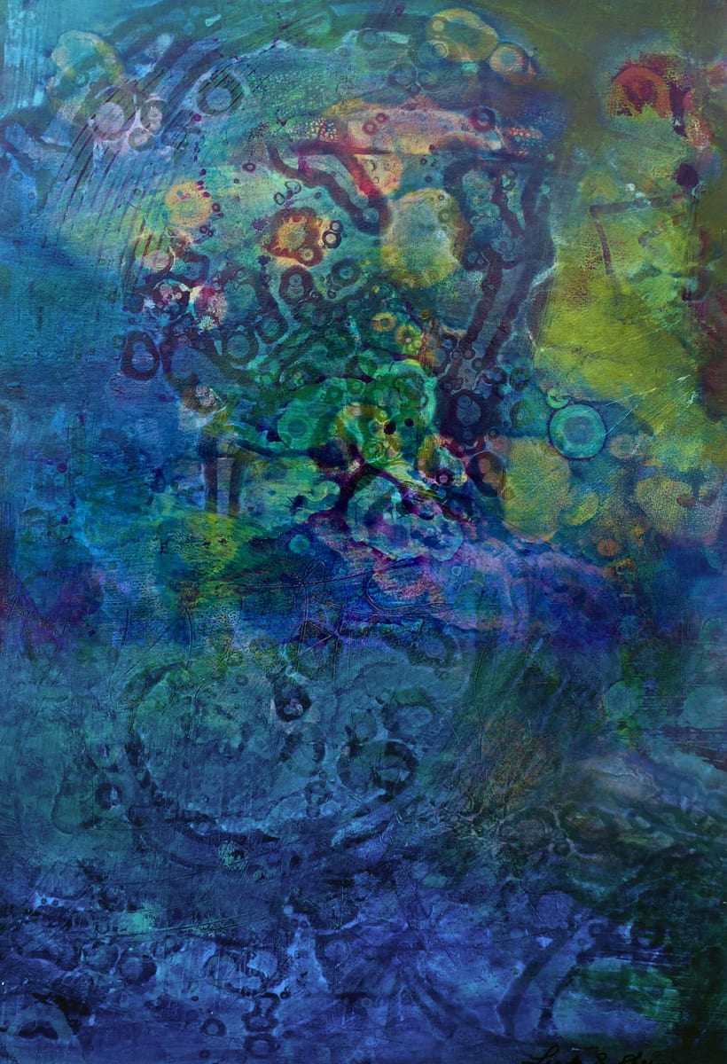 Galapagos Water  Image: Layers and layers of acrylic paint and alcohol. 