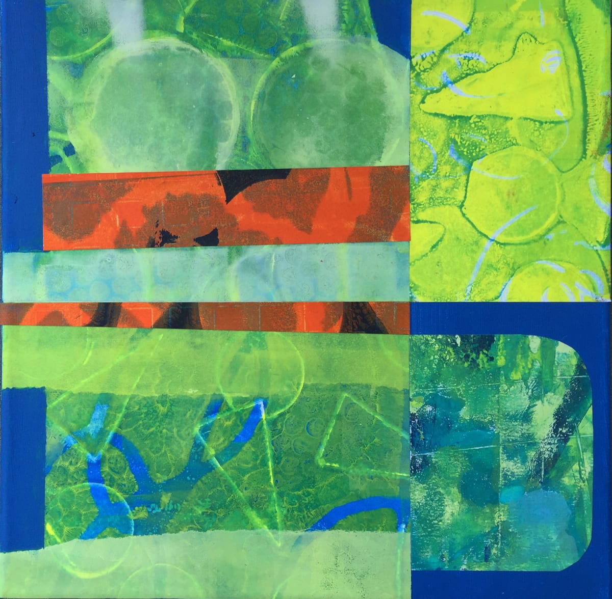 Green Collage  Image: Collage made up of gelatin print fragments
