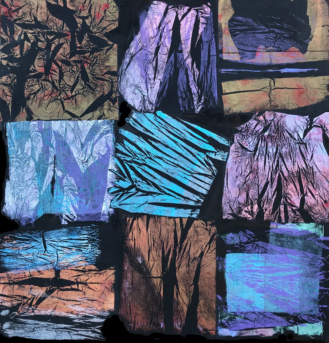 The Great Napkin Caper  Image: Metallic gelatin prints on black napkins mounted on canvas