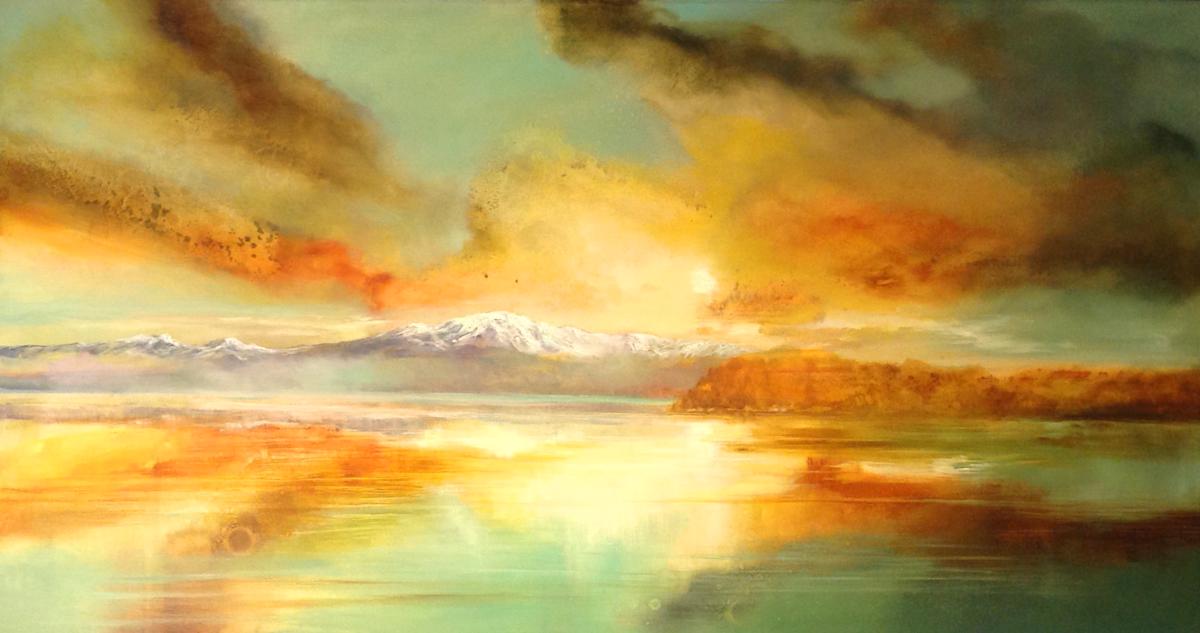 Sunset over the Cascades by C J Elsip 