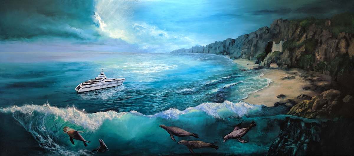 Seal Sea Scape by C J Elsip 