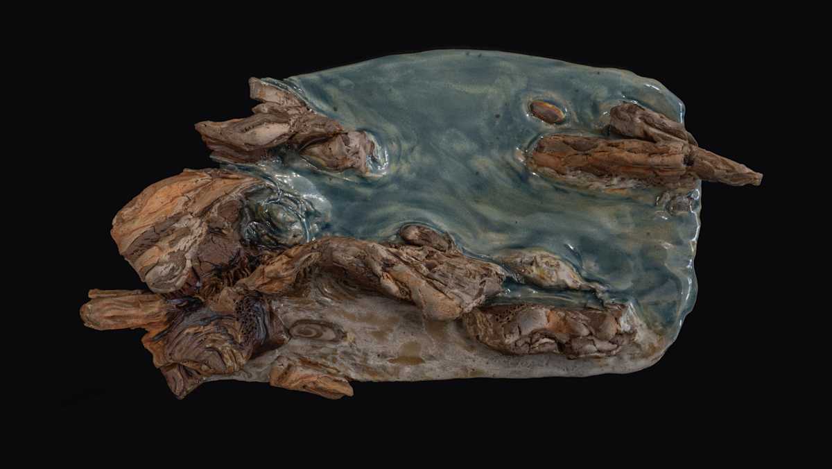 Sheltered Beach with Outcroppings by Brooke Lanier, Image 1.