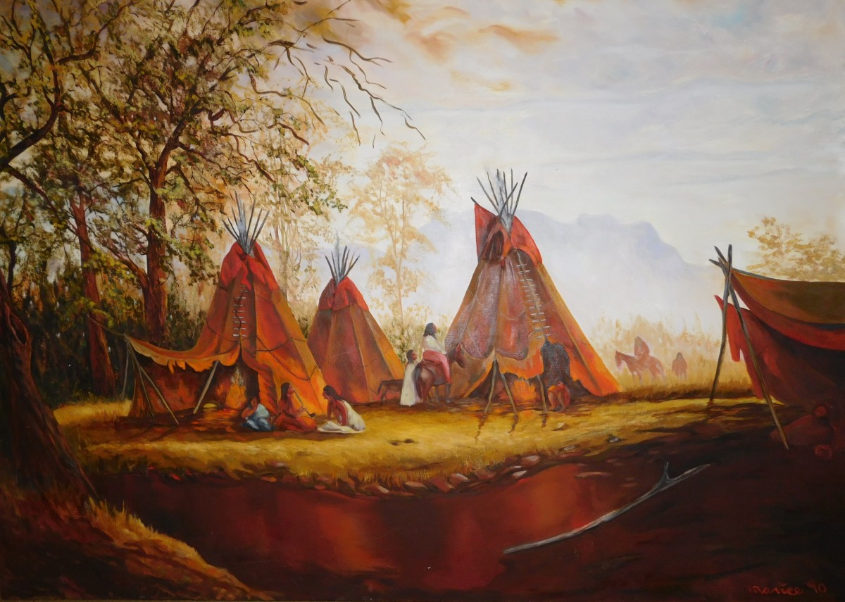 Indian Camp from the collection of TMC Healing Art Program Artwork
