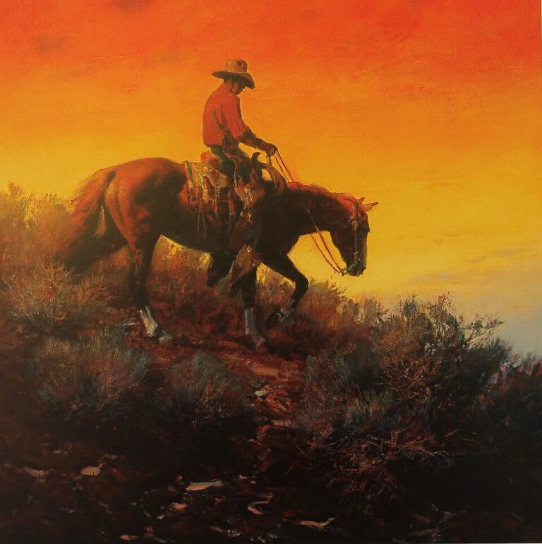 Cowboy Sunset by Buck McCain 