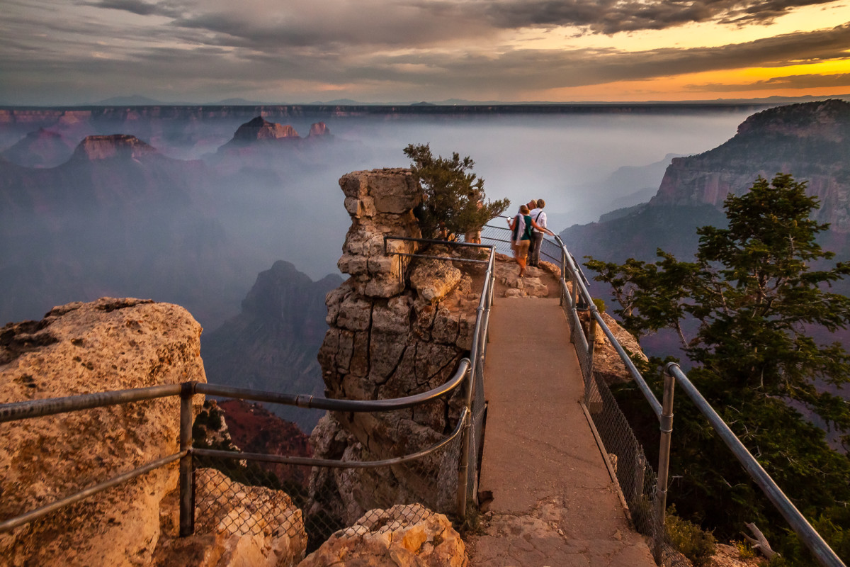 Fog in the Canyon - Grand Canyon by Larry Simkins 