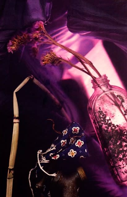 Napkin and Backlit Bottle by Darryl Curran 