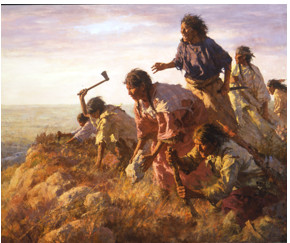 Digging In at Sappa Creek by Howard Terpning 