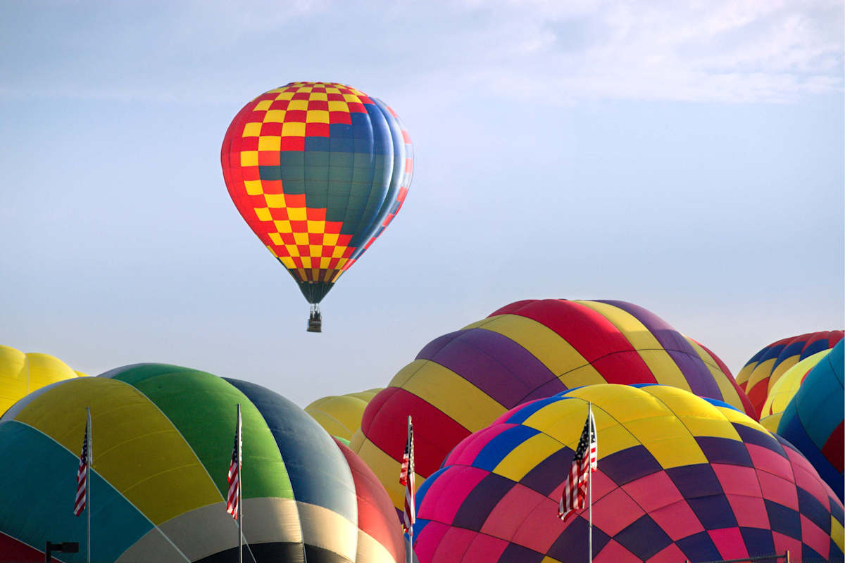 Mass Ascension, opening day, Albuquerque Balloon Fiesta by Jerry Peek 