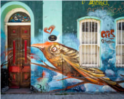 Mural in Valparaiso, Chile by Larry Hanelin 
