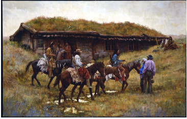 Trading Post at Chadron Creek by Howard Terpning 