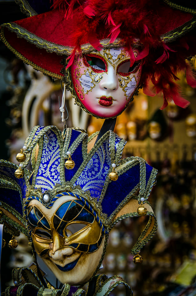 Carnival Masks, Venice, Italy by Ed Warner 