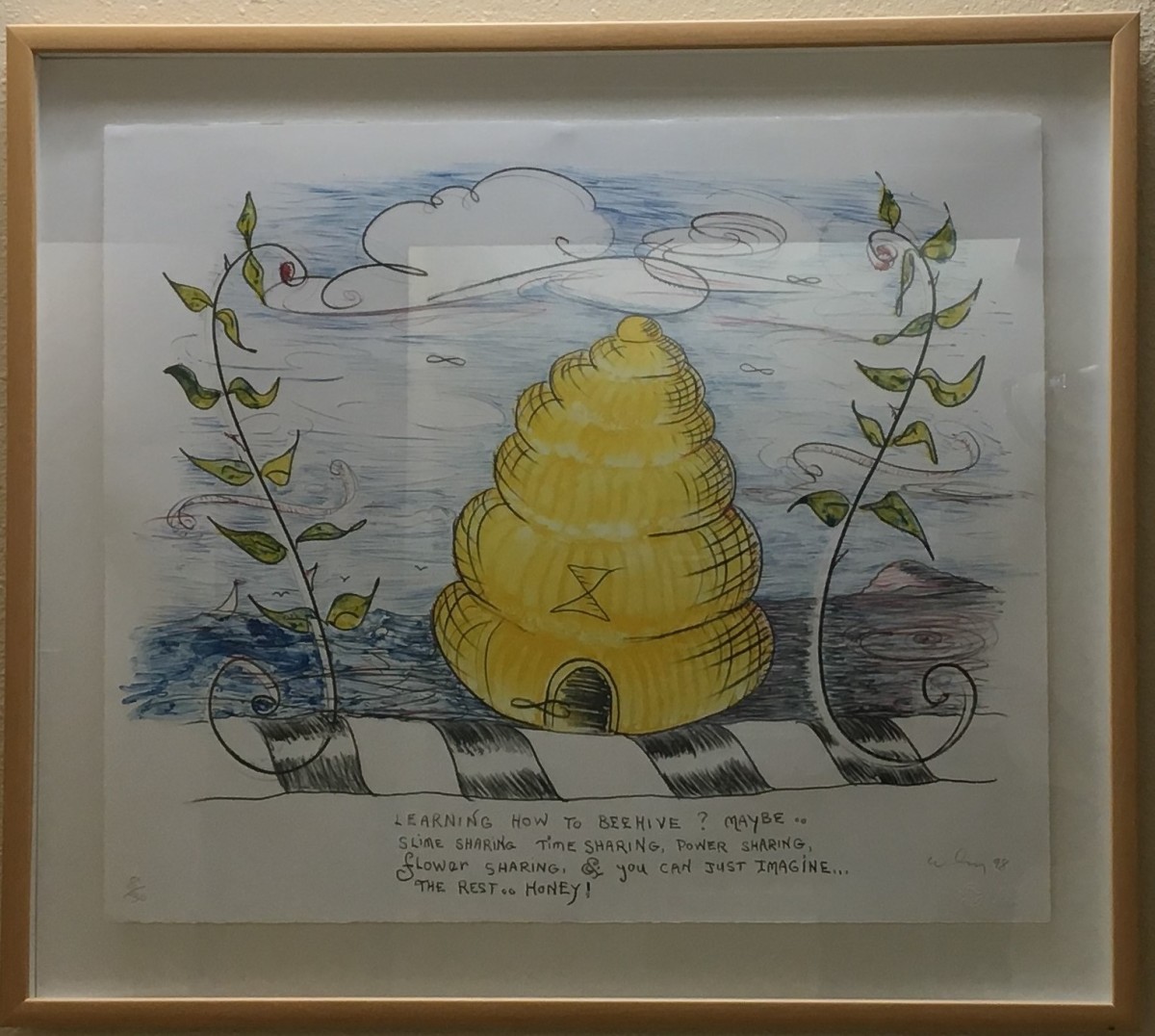 Learning How to Beehive by William T. Wiley, Image 1.
