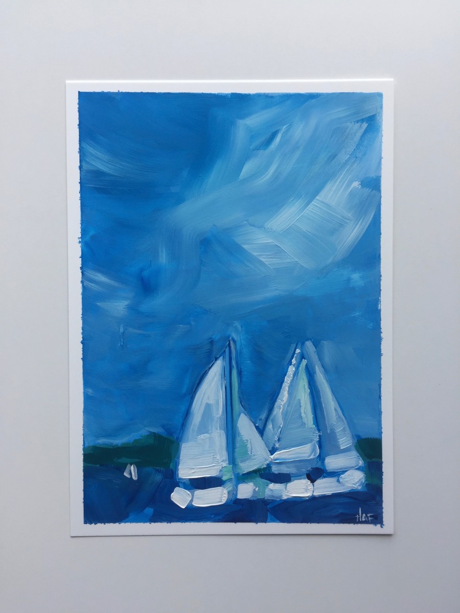 two white sails by Holly Ann Friesen 