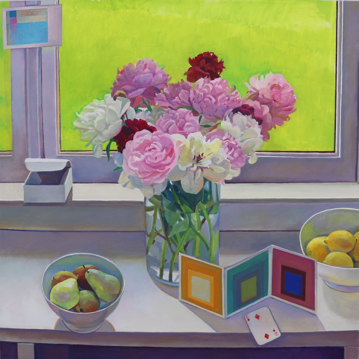 Peonies by a Window by Susan Abbott 