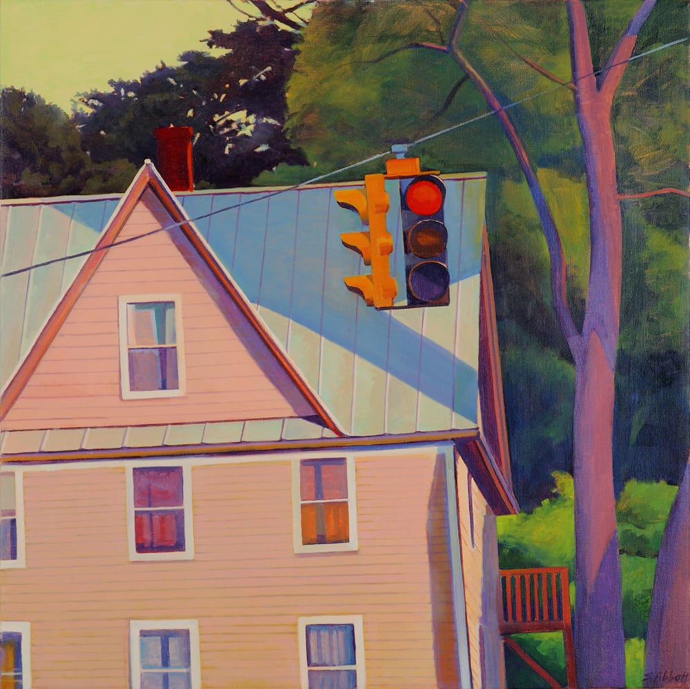 Small Town Intersection, Morning by Susan Abbott 