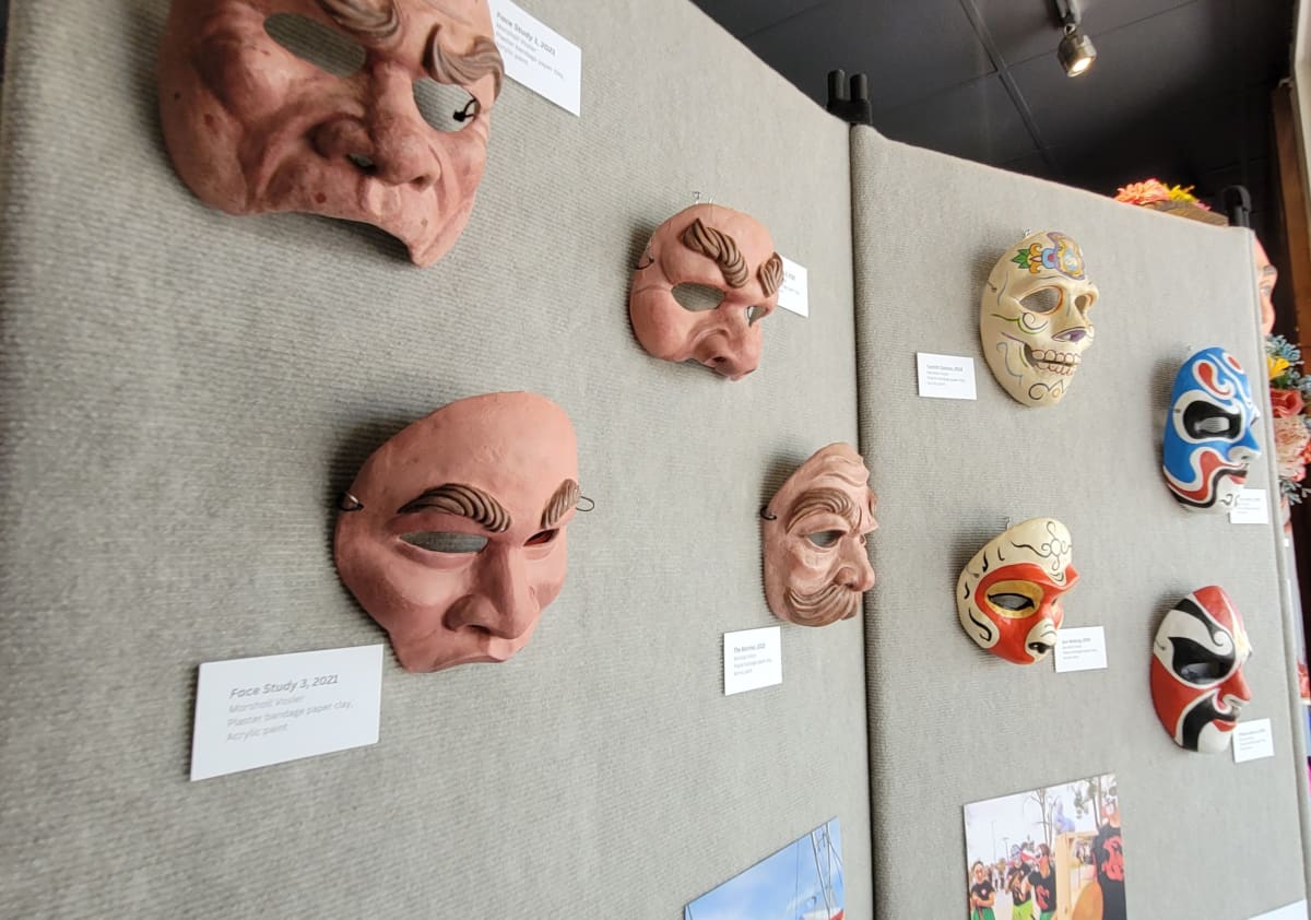 Mask Apprentices pop-up exhibition at 111 W Main St in Mesa, AZ.