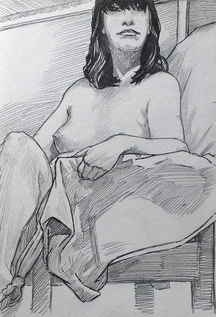 Drop-in Figure Drawing #41 by Robert Bean, Image 1.