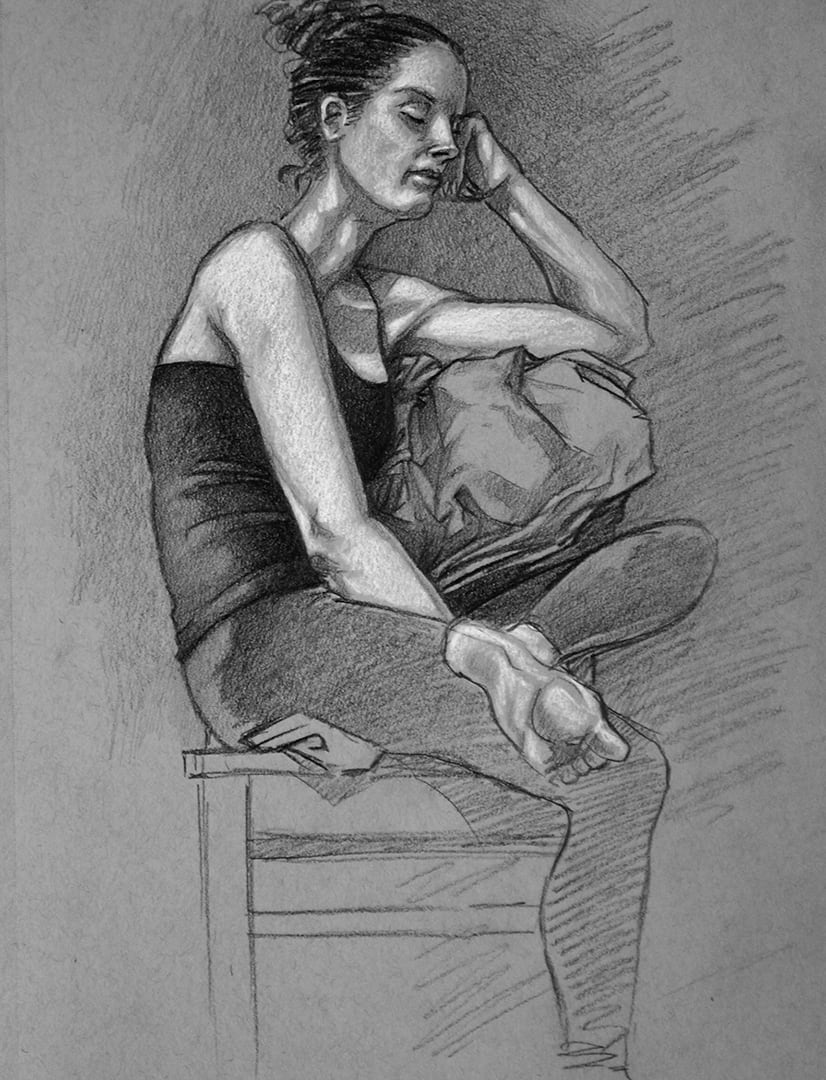 UALR Figure Drawing #5 (Kristy) by Robert Bean, Image 1.