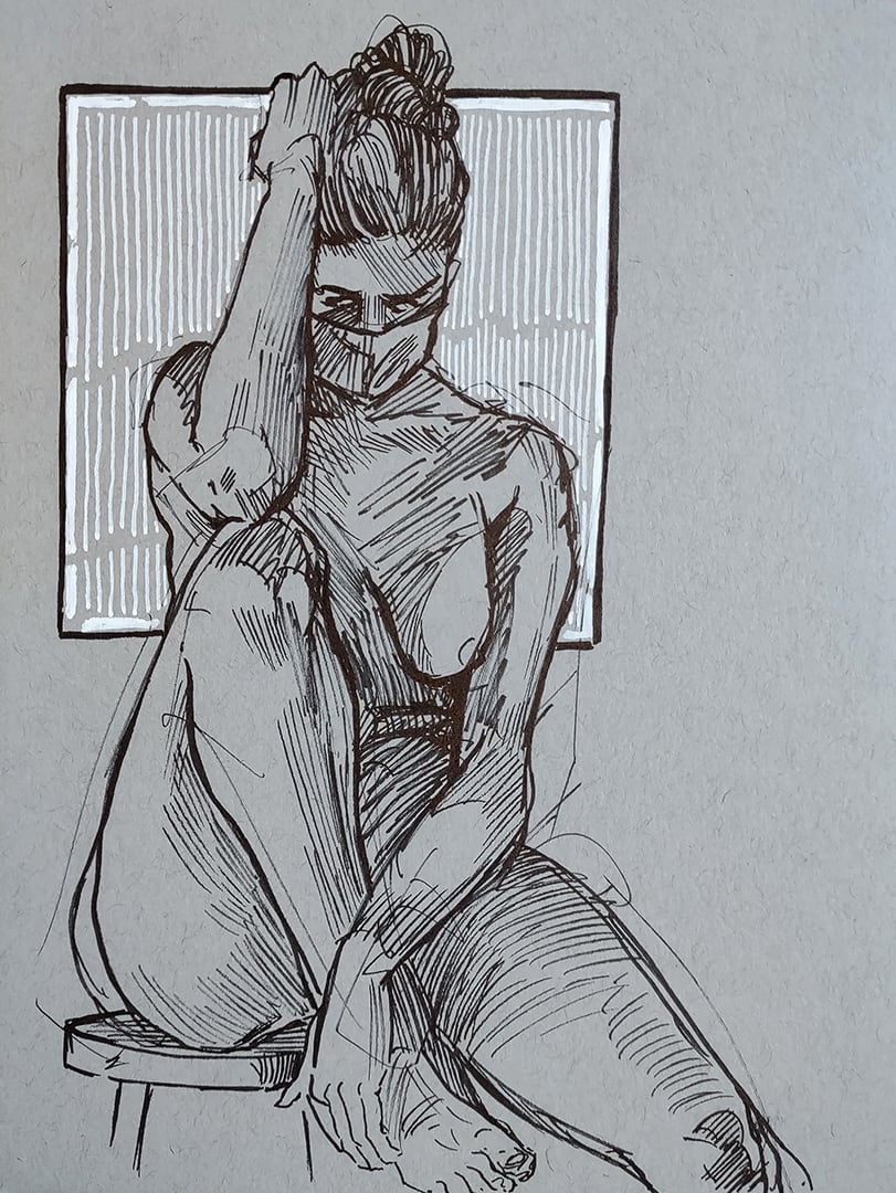 UALR Figure Drawing #9 (Phoebe) by Robert Bean, Image 1.