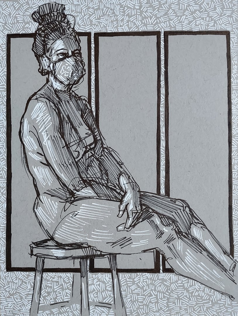 UALR Figure Drawing #10 (Phoebe) by Robert Bean 