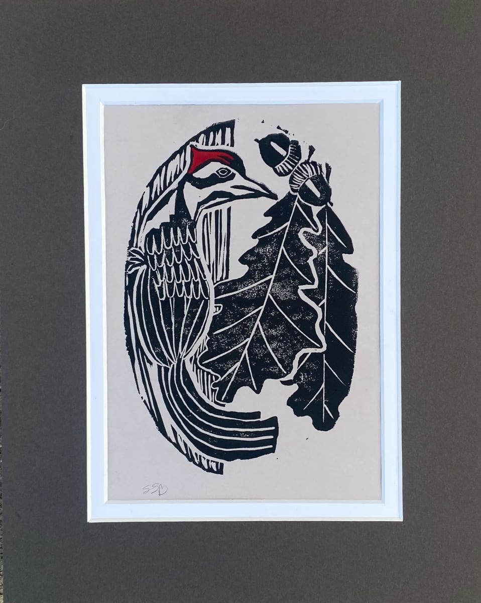 Pileated Woodpecker With Oak Tree by Stefanie Spivak-Birndorf, Image 1.