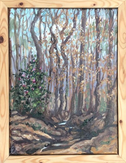 Volunteer Holly in the Forest  Image: This is the mini of the large version I'd planed to paint. 