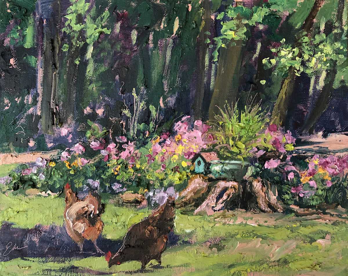 Two Hens, Image 1.