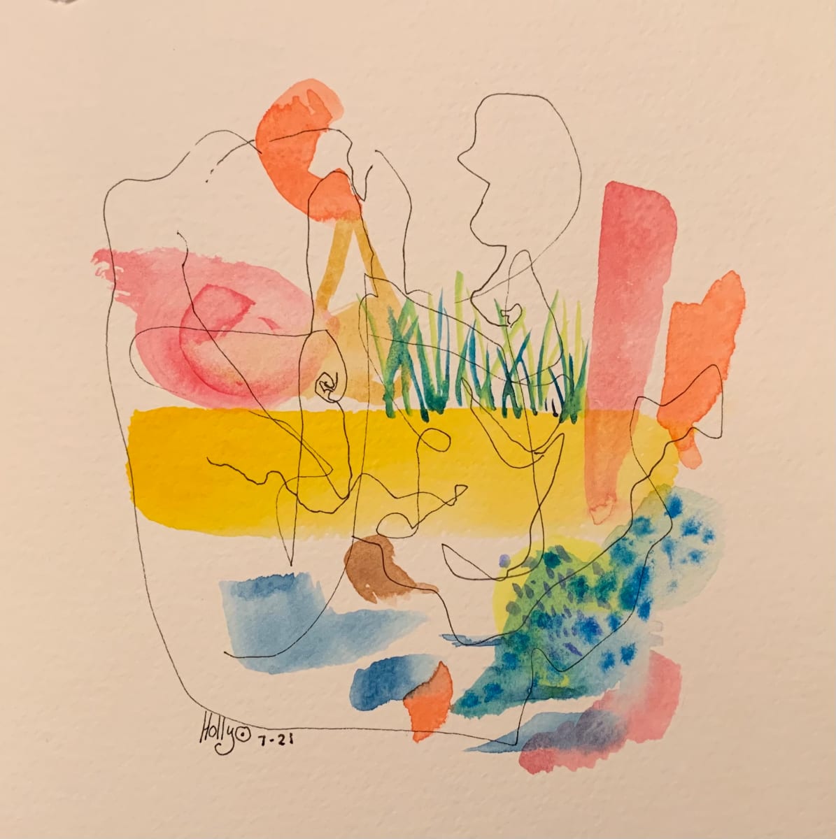 Morning Bath by Holly Sedgwick  Image: I painted this after I suffered a head injury. It gave me a lot of serenity to paint in watercolour. Baths helped too!