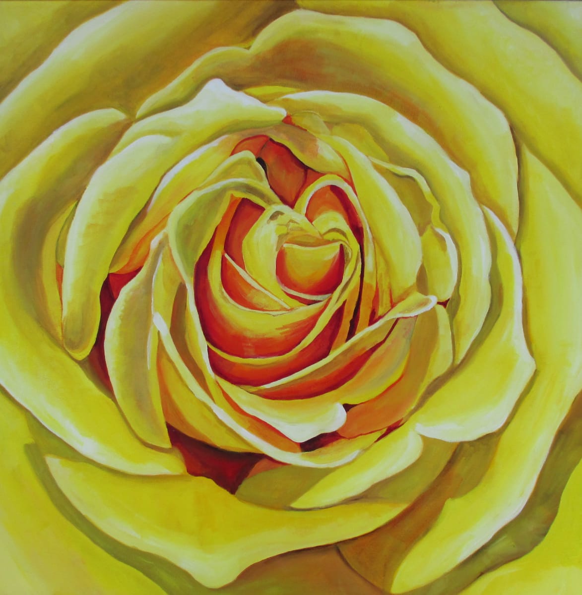 "Large Yellow Study #1", Acrylic on Canvas, 30"x30" 