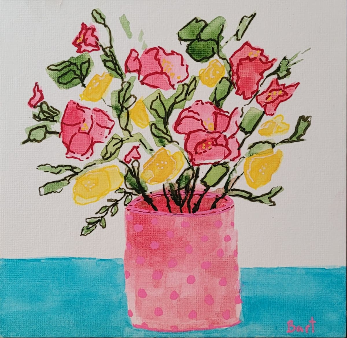 Bouquet in Pink Vase  Image: Bouquet in Pink Vase