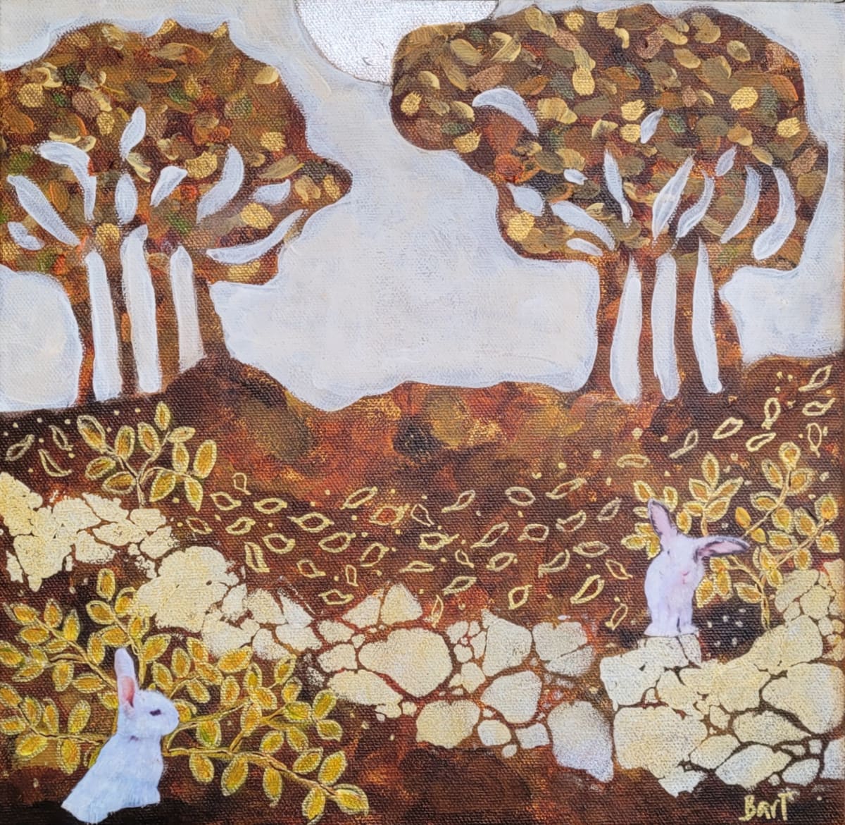 White Rabbits in Autumn by Sylvie Bart, Image 1.