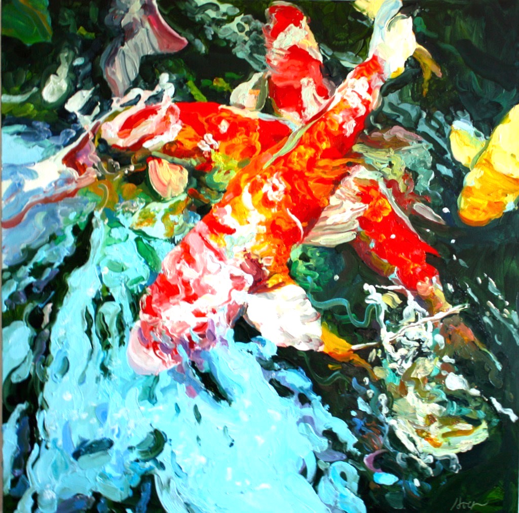 Surging Koi by linda holt 