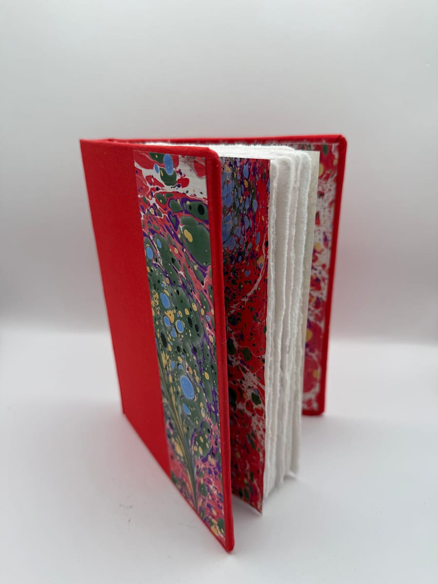 Red and Marbled Artist Journal by Kelly K. Pontoni 