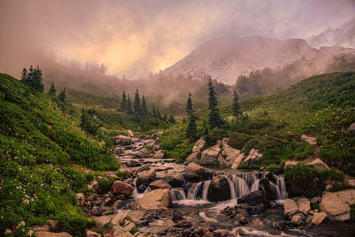Falls at Sunset by David Reynolds 