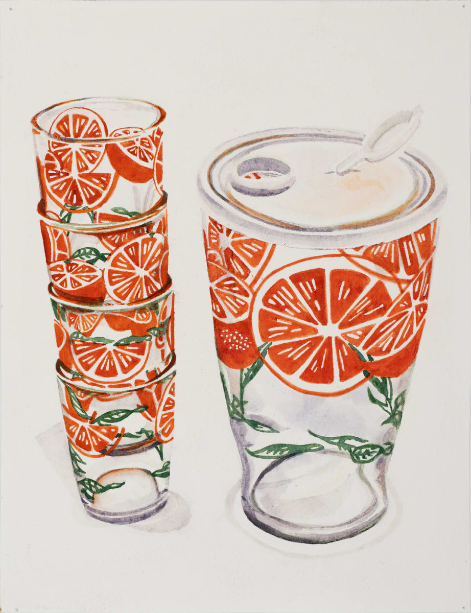 Anchor Hocking, 1970s by Suzy Kopf  Image: Anchor Hocking, 1970s, 2022, Watercolor on Archival Paper, 12"x9"