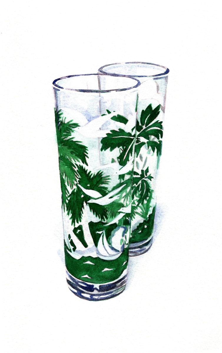 Tropical Palms and Sailboats, 1960 by Suzy Kopf 