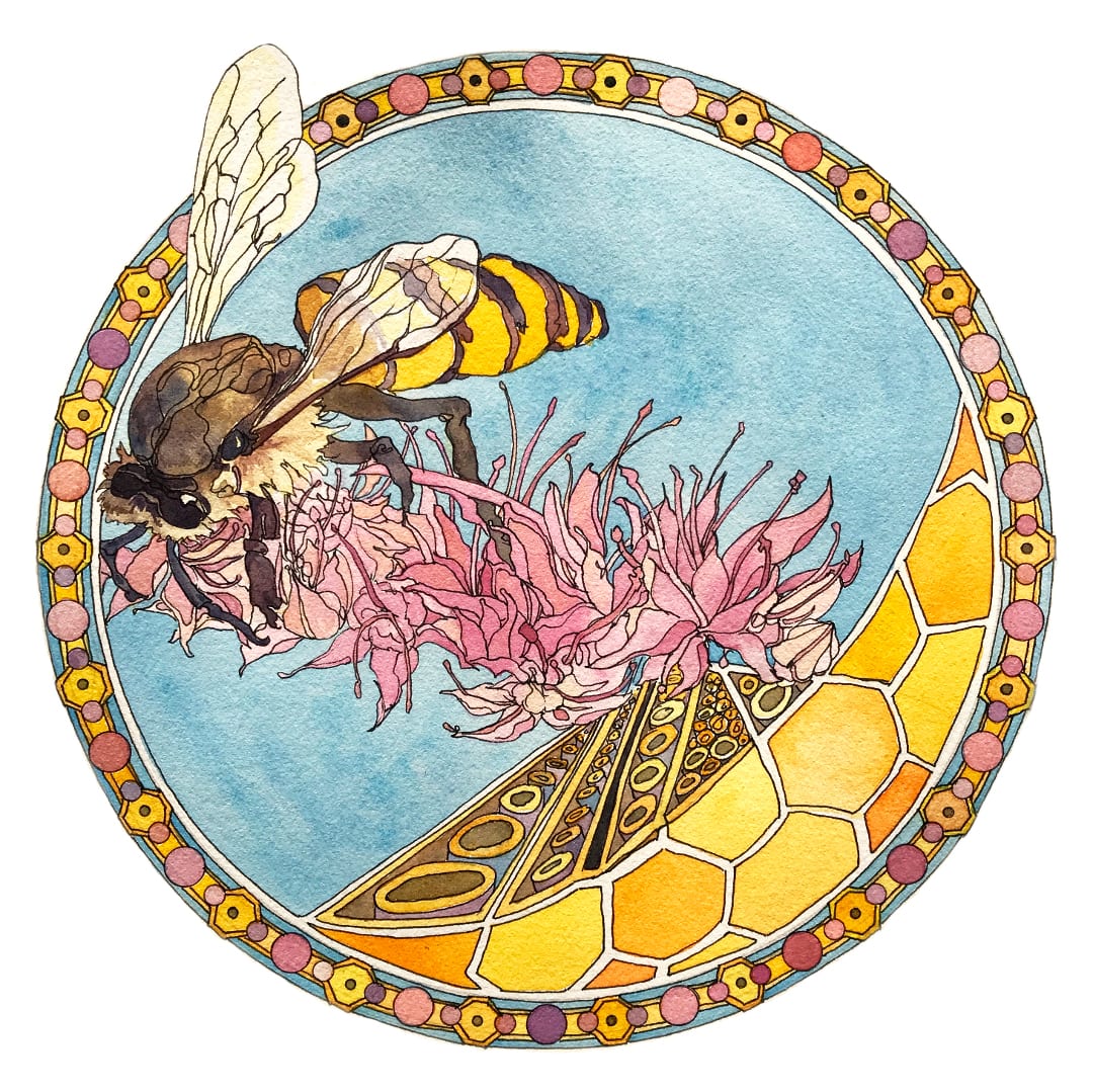 Honey Bee II - Dala Art by Chris Carter  Image: Honey Bee II - Dala Art
