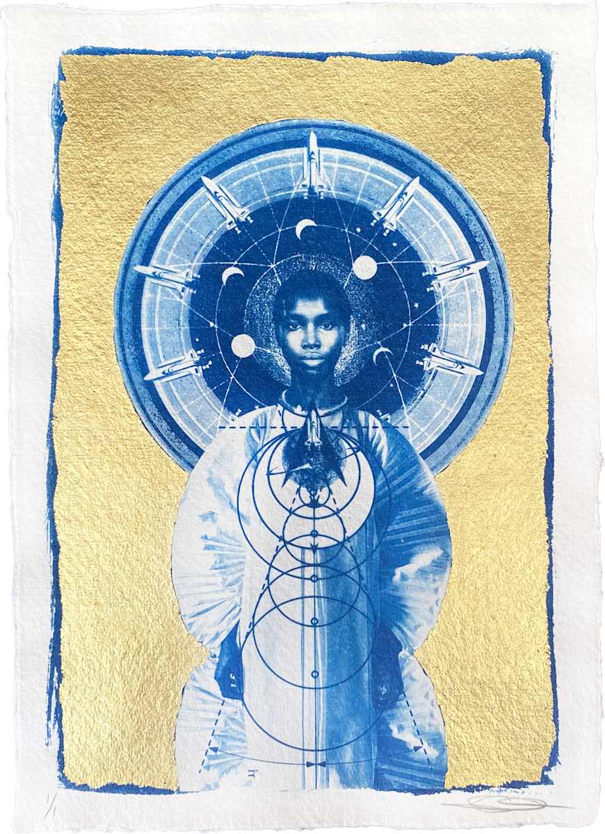 Chloe McCarrick, Golden Supersonic Echoes (Ode to Christine Darden) by Da Silva Gallery / GALLERyLABS, Image 1.