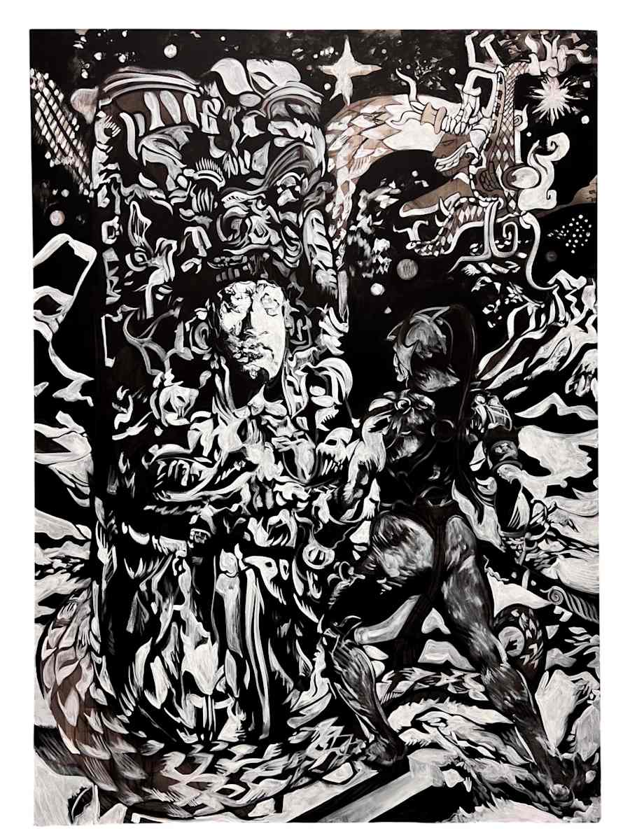 Miguel Trelles / Encuentro II by Da Silva Gallery/Gallerylabs  Image: MIguel Trelles / Encuentro II /  Charcoal, ink and acrylic