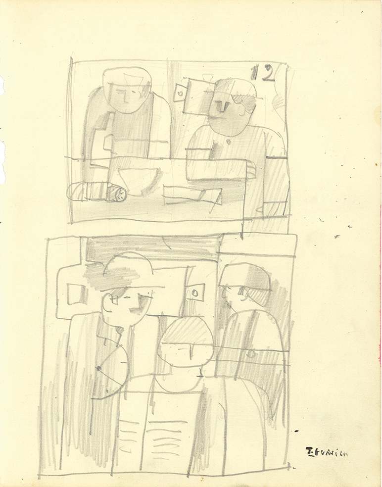 J.Gurvich - Personajes, c.1957,lápiz sobre papel,22x17 cm Pág.254.jpg by Da Silva Gallery / GALLERyLABS, Image 6.