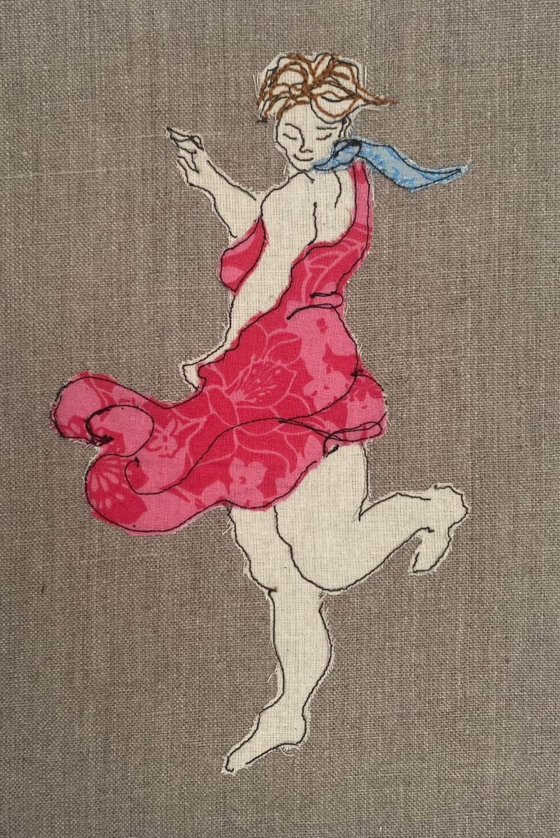 Dancer 1 by Juliet D Collins  Image: Dancer 1 embroidered textile artwork by Juliet D Colins