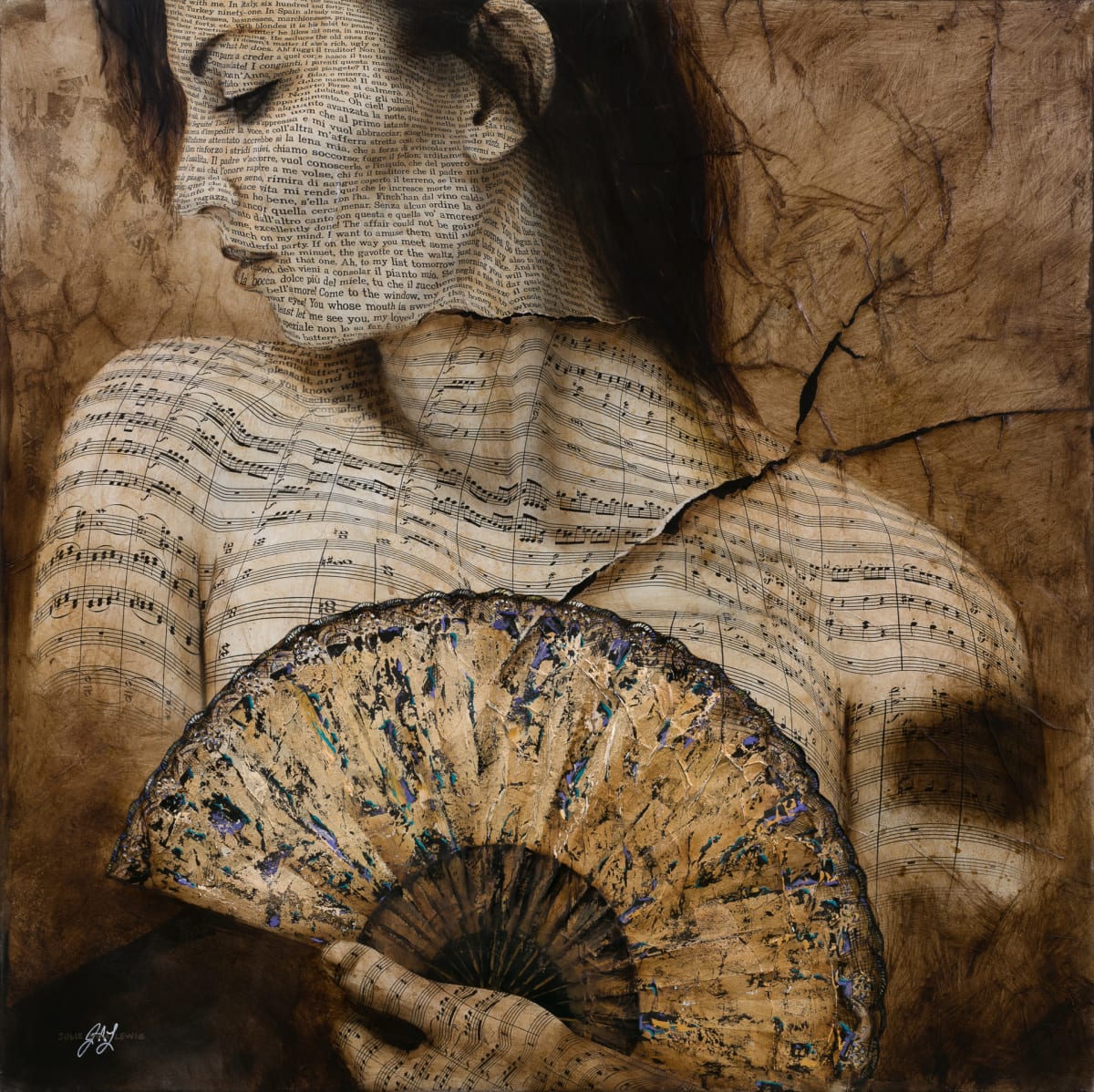 Donna Anna with Gold Fan by Julie Anna Lewis 